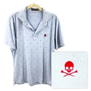 G/Fore Golf Polo Shirt Mens Medium Skull & Tees Performance Stretch St. Albans